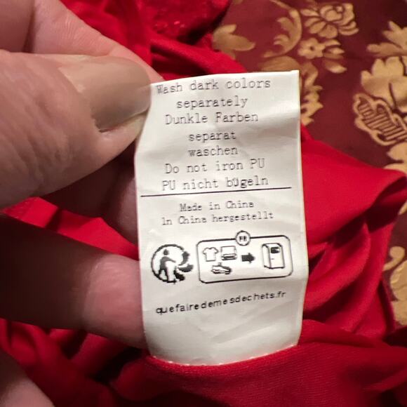 Grace Karin Contrast Fabric Sweetheart Neck Party Dress Red Size 2XL - Picture 10 of 12